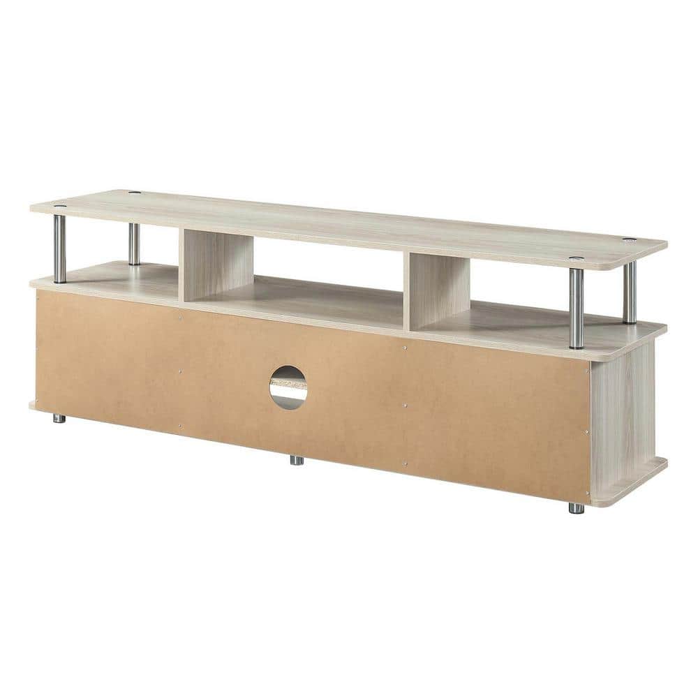 Elegant Ice White 59" TV Stand with Cabinet Storage
