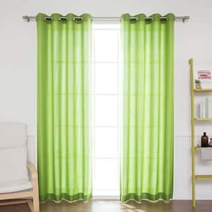 Green Outdoor Grommet Room Darkening Curtain - 52 in. W x 84 in. L (Set of 2)