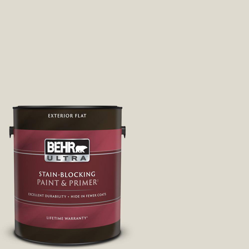 BEHR ULTRA 1 gal. MQ318 Ginger Sugar Flat Exterior Paint & Primer