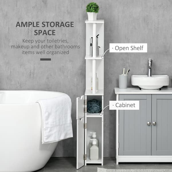 kleankin Small Bathroom Vanity Free Standing Cabinet Modern Storage