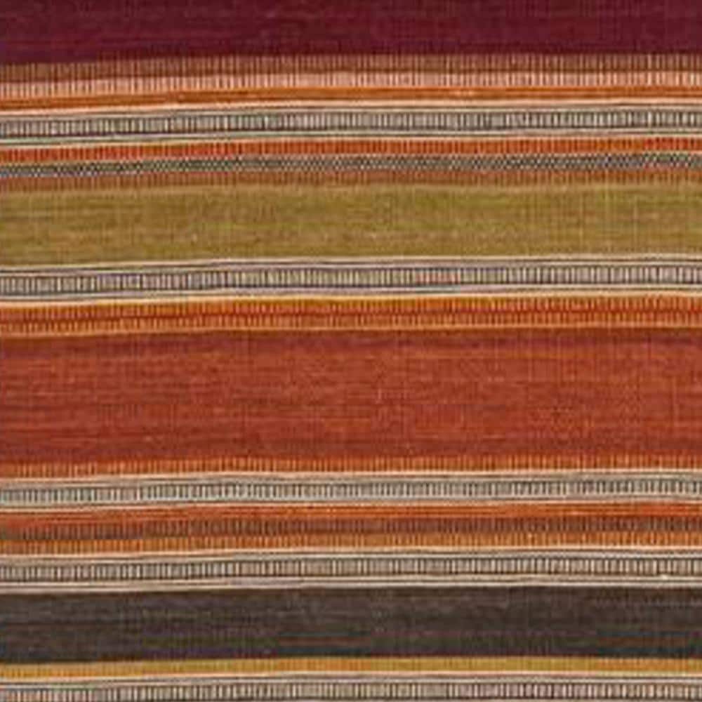 Handwoven Red and Gold Striped Wool Runner Rug