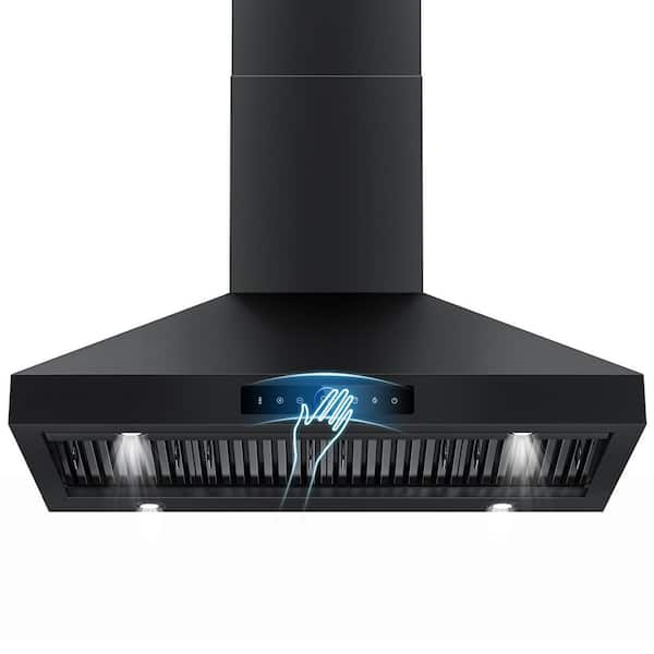 Hooure Commercial Black 48 in. 1500 CFM Ducted Wall Mount Range