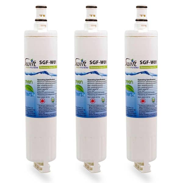 Swift Green Filters SGF-W01 Compatible Refrigerator Water Filter for 4396508,4396510, EDR5RXD1, (3 PacK)Made in USA