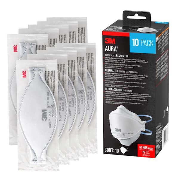 9205+ N95 Aura Particulate Disposable Respirator Foldable (10-Pack)