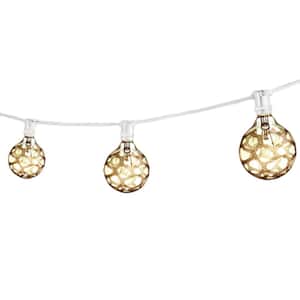 25 ft. 15-Socket (E12) Decorative White String Light Kit with Amber Marble 25-Watt Incandescent (G16.5) Light Bulbs