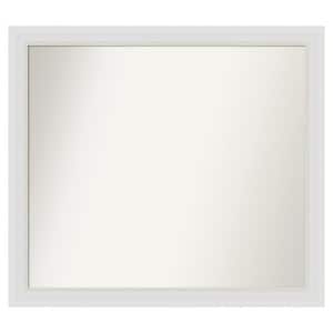 Flair Soft White Narrow 36 in. x 32 in. Custom Non-Beveled Satin Recyled Polystyrene Bathroom Vanity Wall Mirror