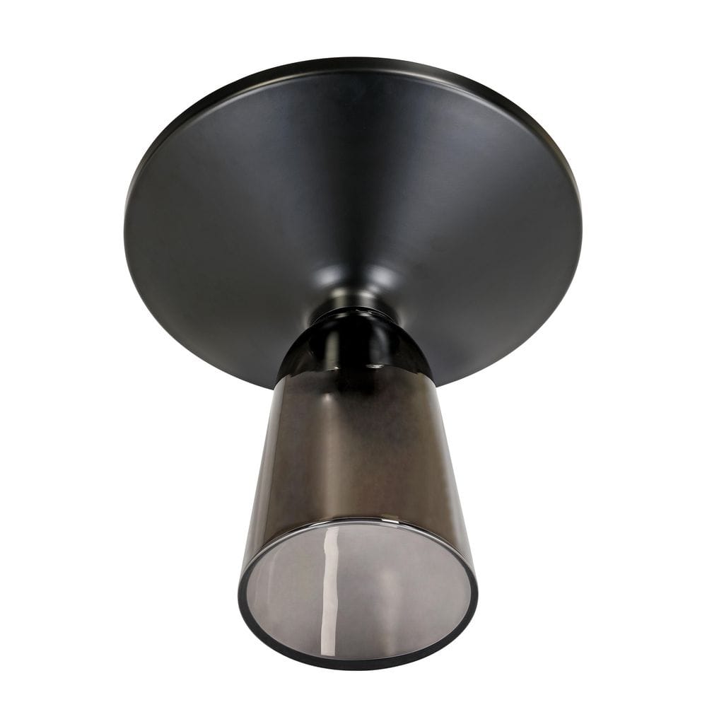 Modern Black and Grey Glass Round Side Table