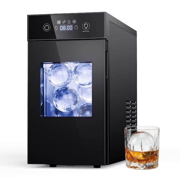 6.9 in. 6 lb. Craft Ice Cube Ice Countertop Portable Ice Maker in Black - Self-Cleaning, Spacious Tank, Space-Saving