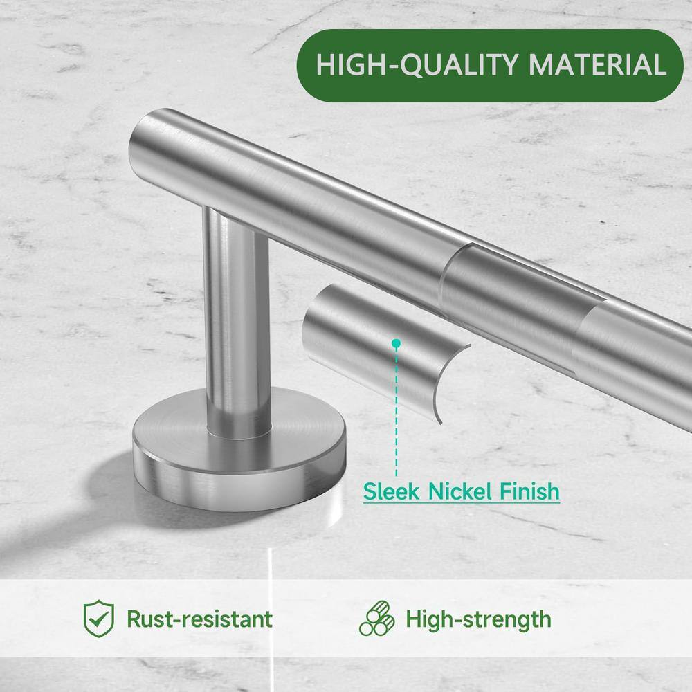 Brushed Nickel 4-Piece Stainless Steel Bathroom Hardware Set