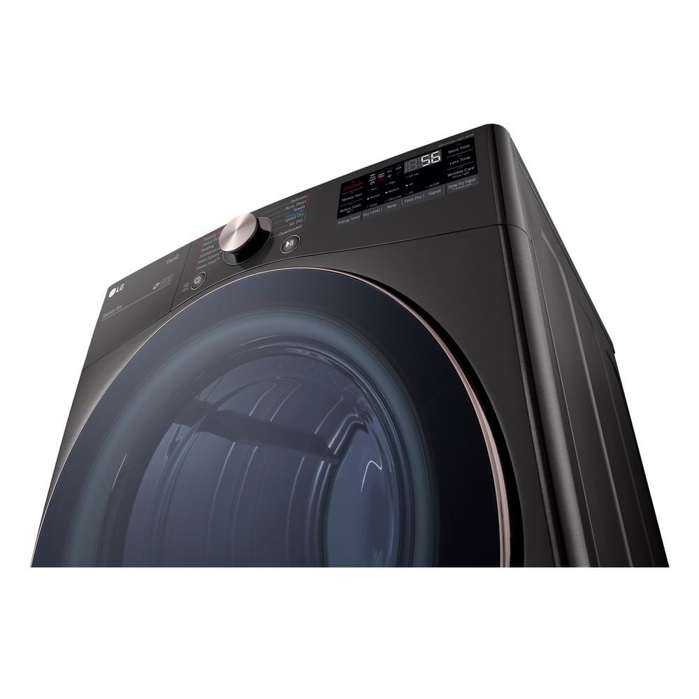 Black Steel 7.4 Cu. Ft. Smart Front Load Electric Dryer with TurboSteam