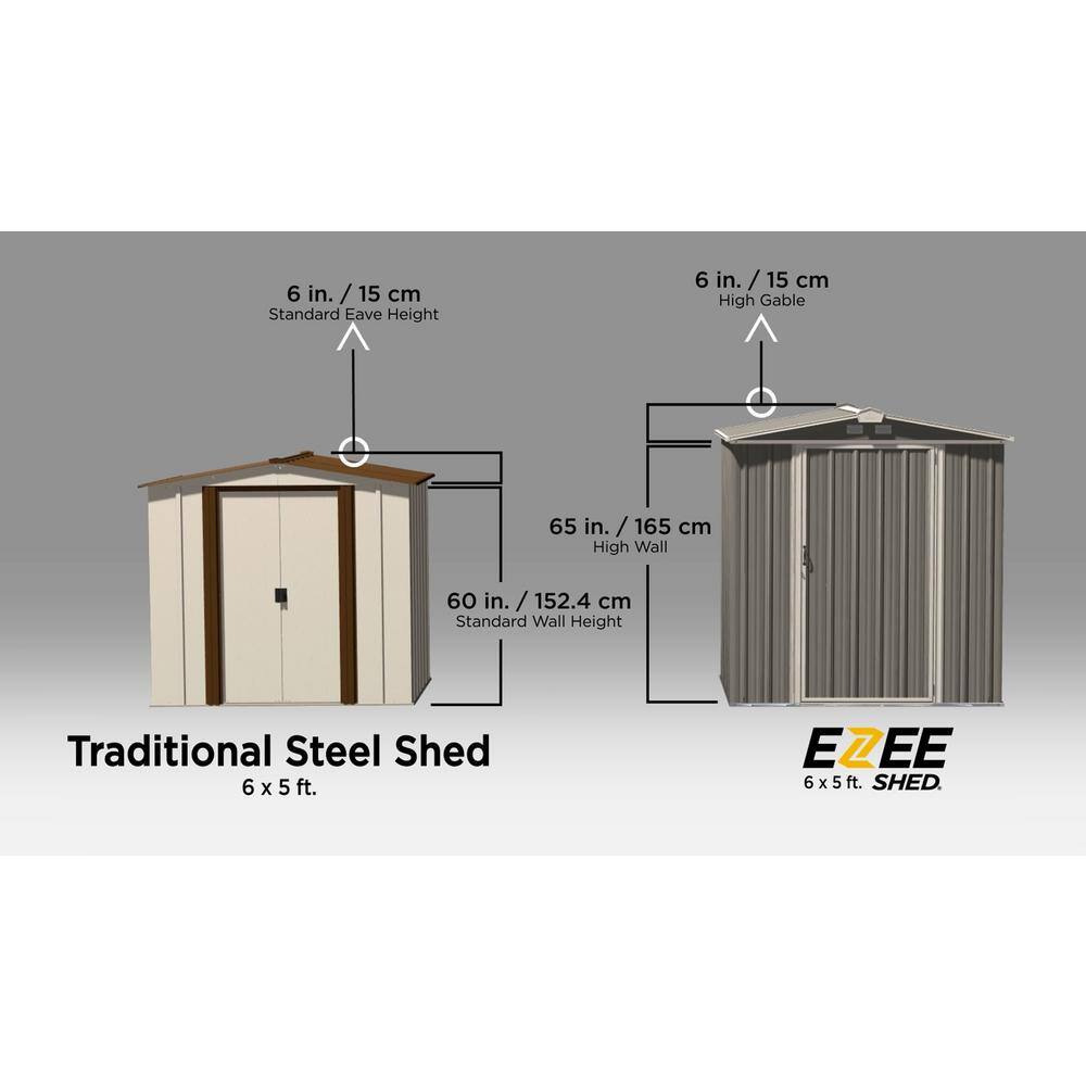 Charcoal Galvanized Steel Small Vertical Storage Shed