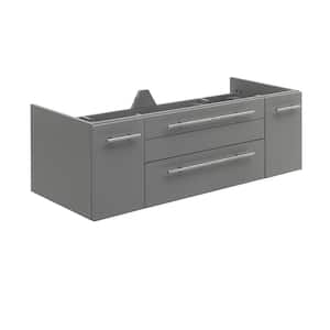 Lucera 48 in. W Wall Hung Double Sink Bath Vanity Cabinet Only in Gray