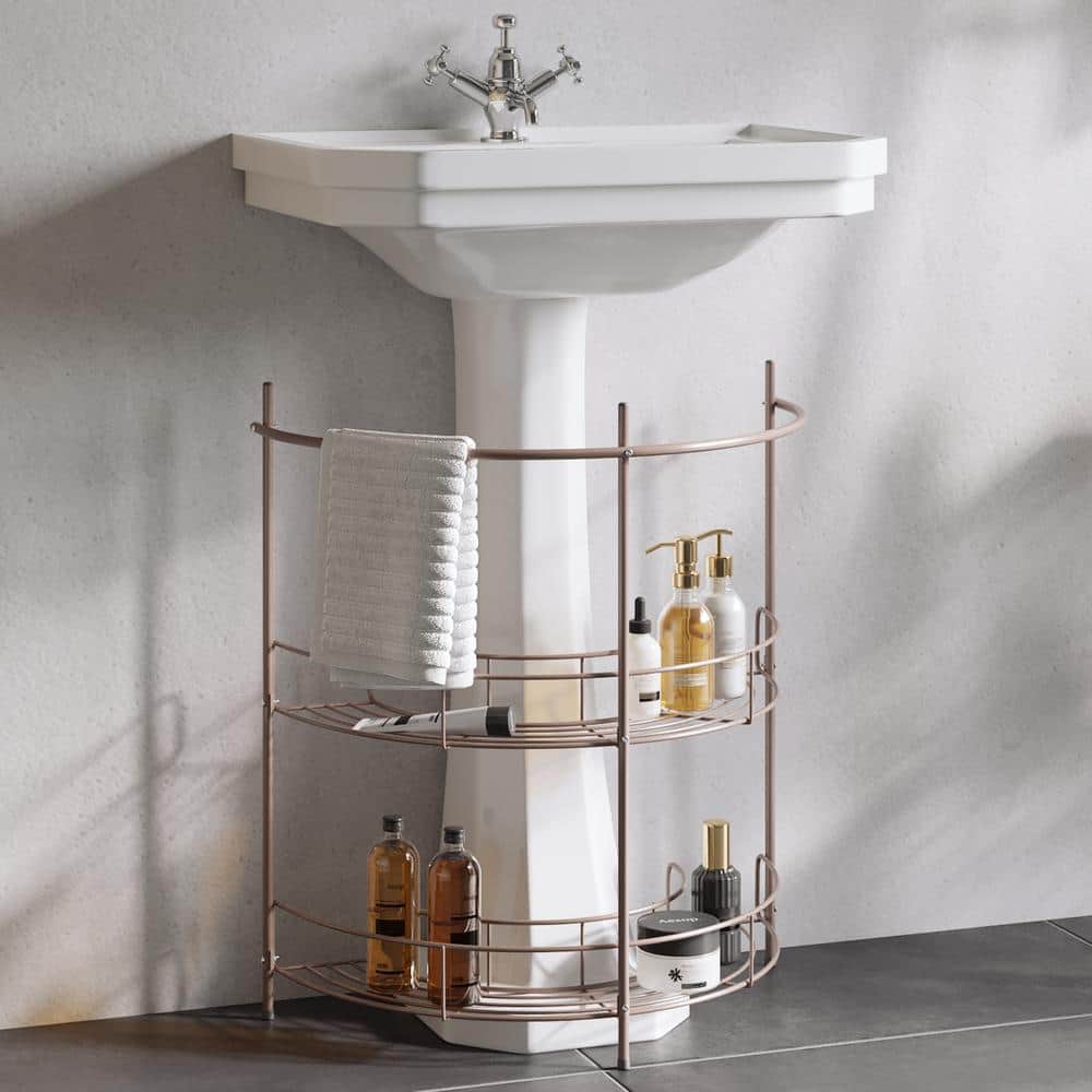 Bronze Metal Under Sink Organizer with Two Shelves