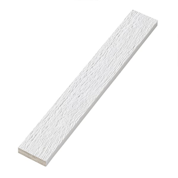 DIAMOND KOTE 4/4 in. x 3 in. x 16 ft. White Woodgrain Composite Prefinished Trim Board (4-Pack)