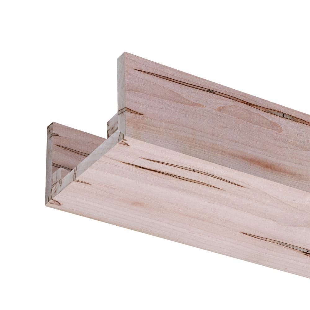 Natural Unfinished Ambrosia Maple U-Shaped Decorative Beam