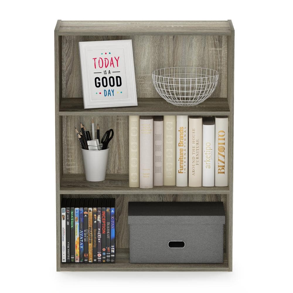 Sonoma Oak 3-Tier Laminated Heavy-Duty Bookshelf