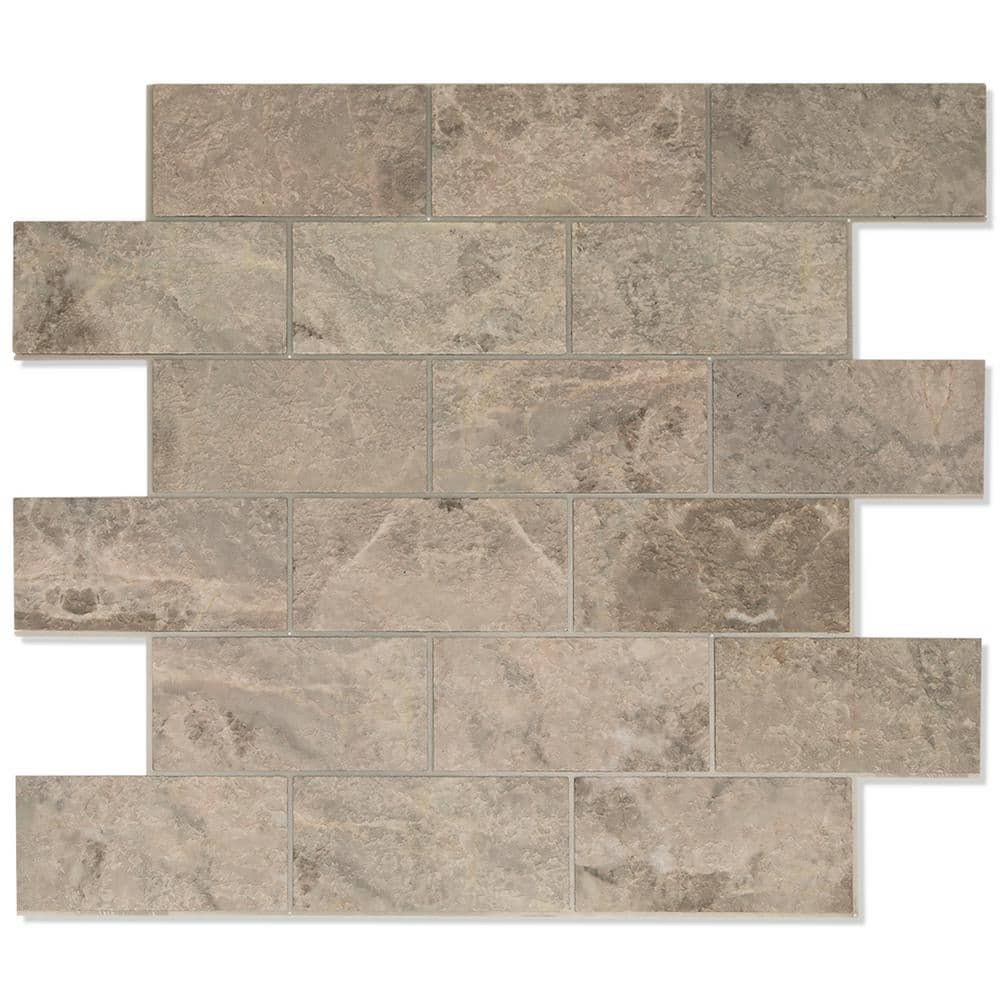 Yipscazo Marble Light Brown 12 in. x 12 in. PVC Peel and Stick Tile