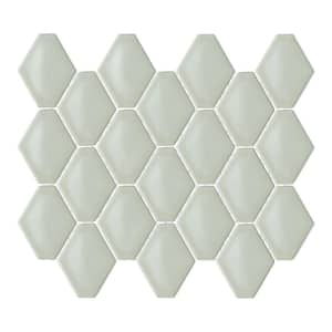 Medley Diamond Celadon Green 10.39 in. x 12.55 in. Glossy Ceramic Mosaic Wall Tile (0.9 sq. ft./Each)