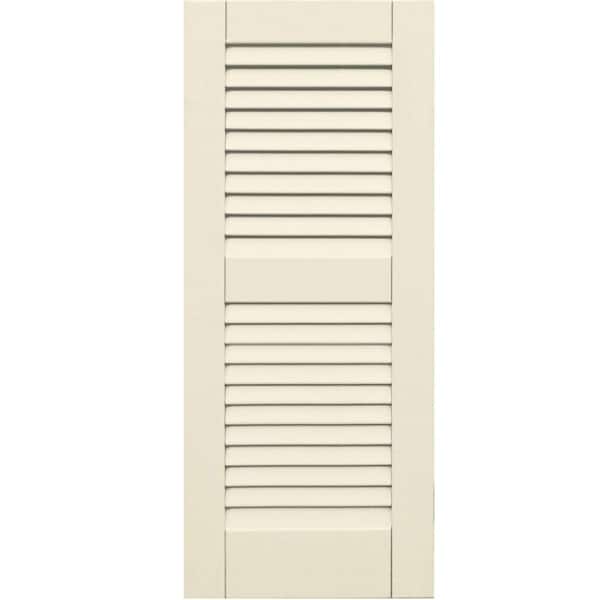 Winworks Wood Composite 15 in. x 36 in. Louvered Shutters Pair #651 Primed/Paintable