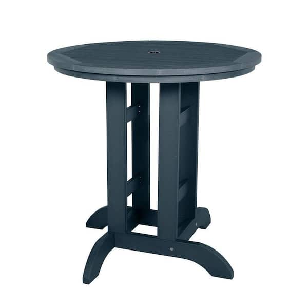 Highwood Federal Blue Round Plastic Outdoor Dining Table