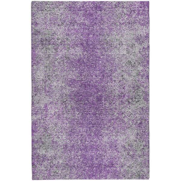 Dream Shag Premium Machine Washable Abstract ADS840 Plum 8 ft. x 10 ft. Area Rug