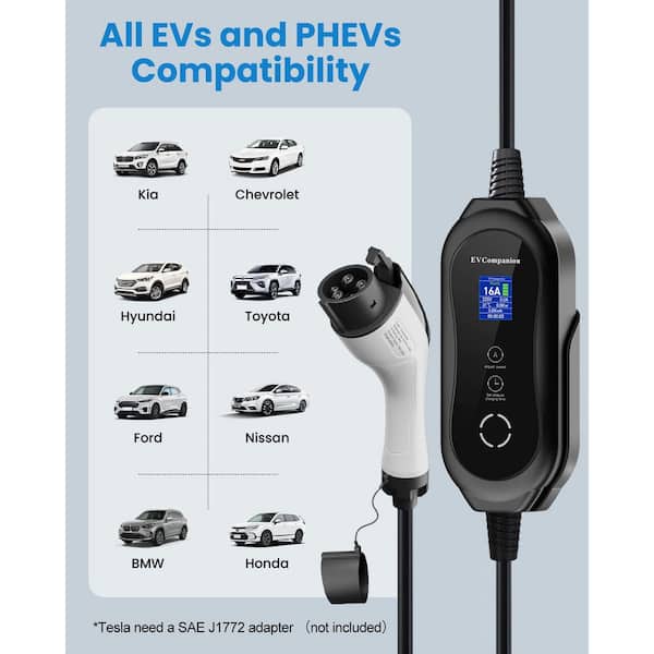 Tesla Car Charger HiJob 25FT Portable Level EV Charger With 5-15