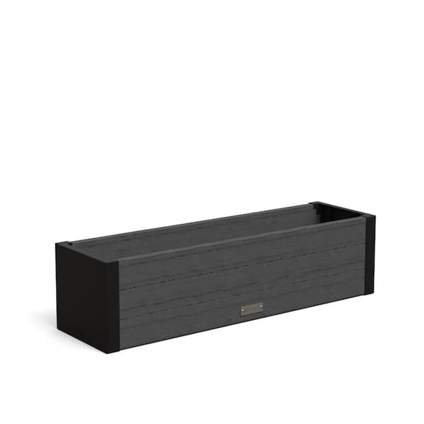 Horizon 36 in. x 10 in. x 9 in. Charcoal Plastic Vinyl Window Box