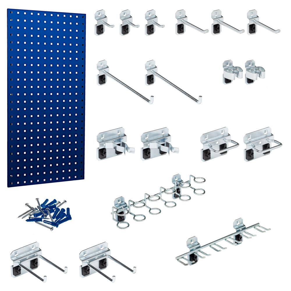18 in. W x 36 in. H Blue Steel Square Hole Pegboard with LocHook Assortment (18-Pieces) price history on PriceWatchPro