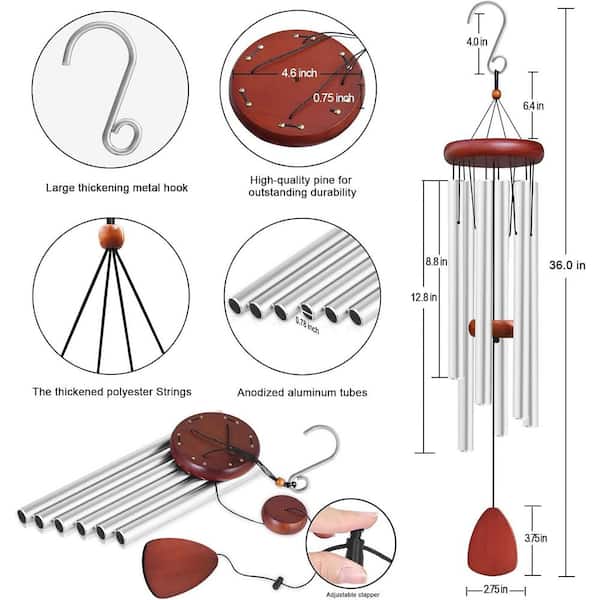 ITOPFOX 36 in. Large Aluminum Wind Chimes Outside, Soothing