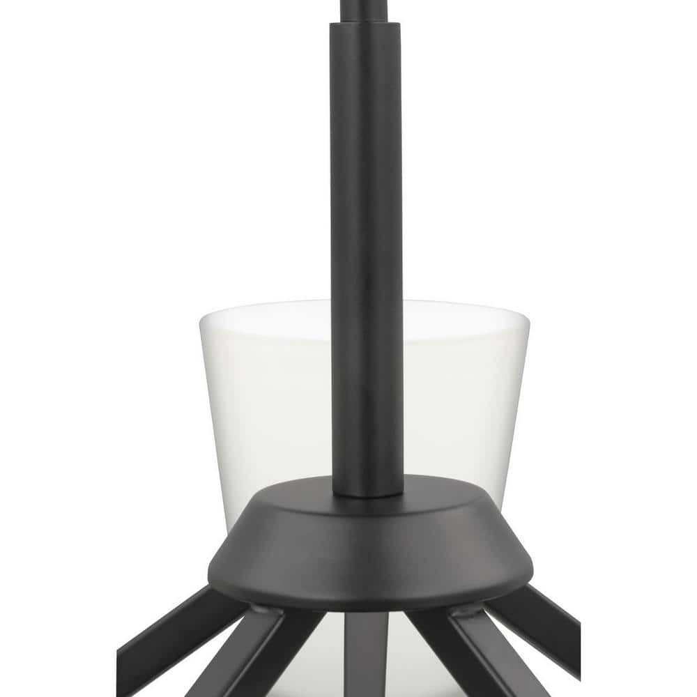 Vertex Matte Black Angular Five Light Chandelier
