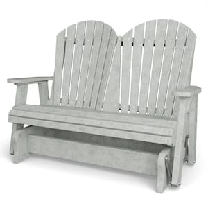 Heritage 2-Person Light Gray Plastic Outdoor Double Glider