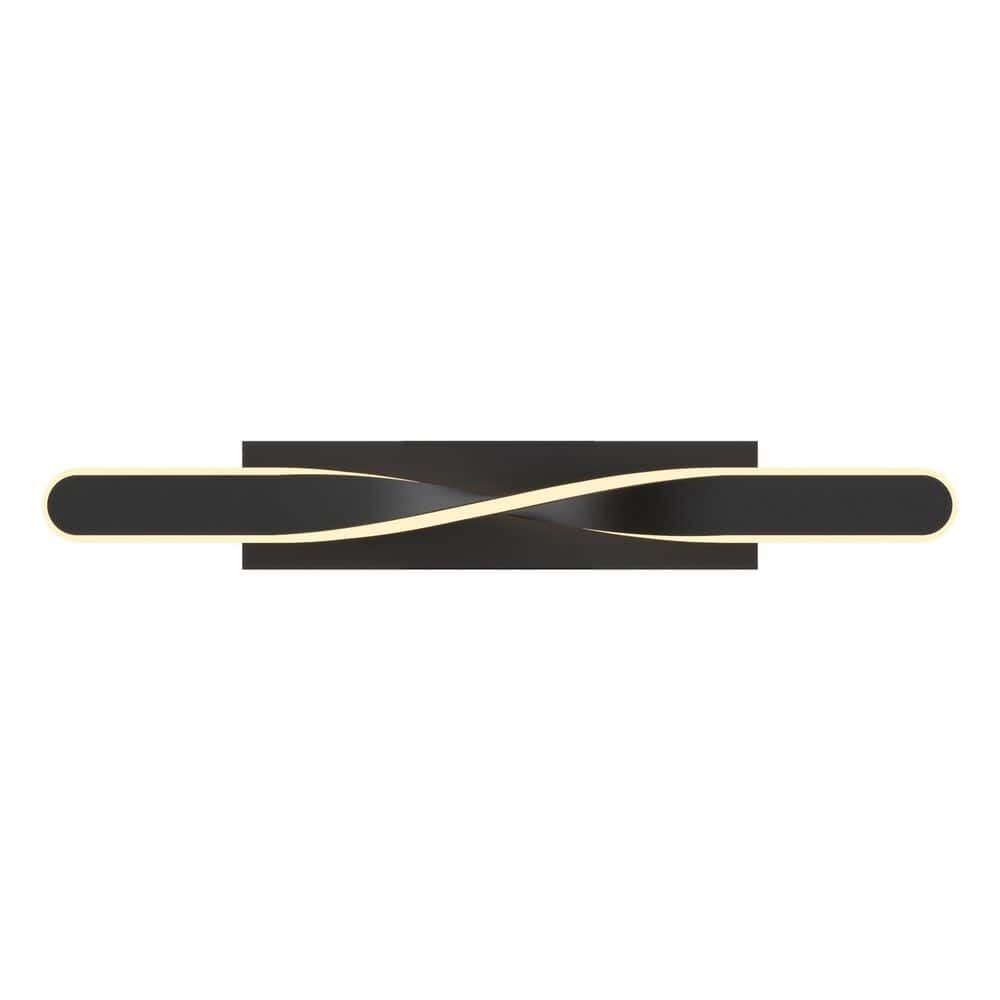 Twist 4 in. 12-Light Black Integrated LED Vanity Light with White Acrylic Shade price history on PriceWatchPro