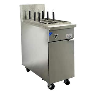 Commercial 44 qt. Natural Gas Pasta Cooker with 6 Baskets and 70,000 BTU in Stainless Steel, ETL for Sanitation
