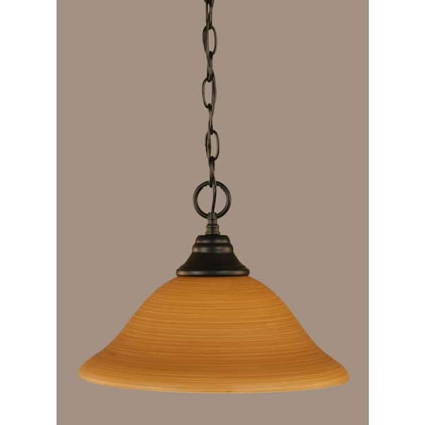 Unbranded Kingston 100-Watt 1-Light Matte Black Bowl Mini Pendant Light with Glass Shade