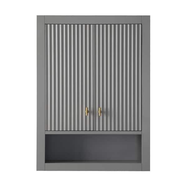 24 in. W x 8 in. D x 33 in. H Bathroom Storage Wall Cabinet in Linear Gray/GB