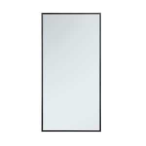 Timeless Home 18 in. W x 36 in. H x Contemporary Metal Framed Rectangle Black Mirror