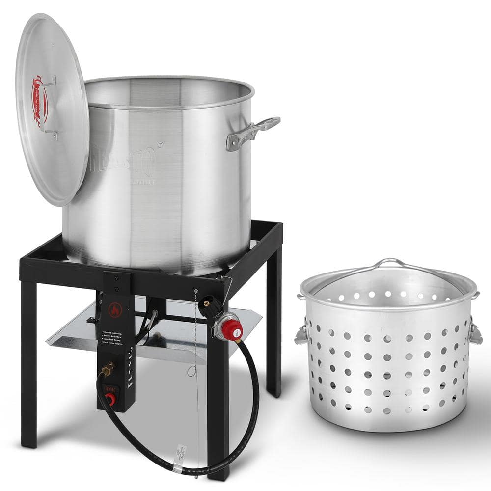100Qt 1-Burner Propane Electronic Ignition Aluminized Steel Seafood Boillin