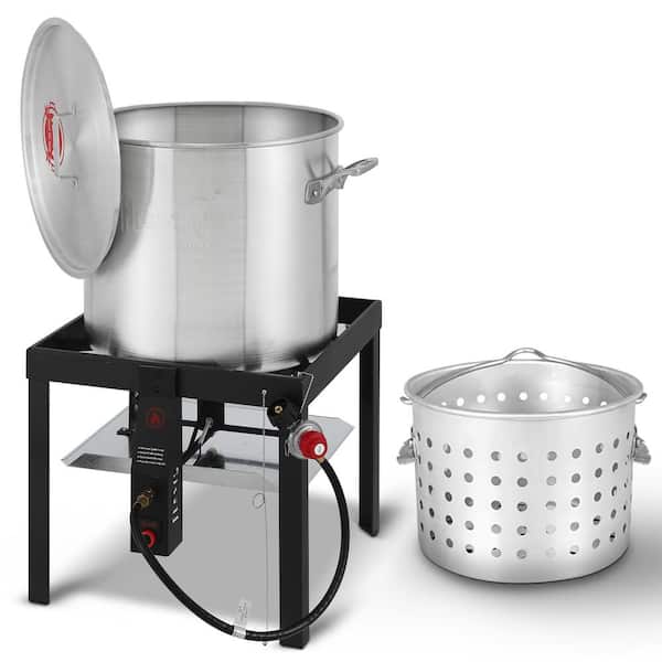 100Qt 1-Burner Propane Electronic Ignition Aluminized Steel Seafood Boilling Kit