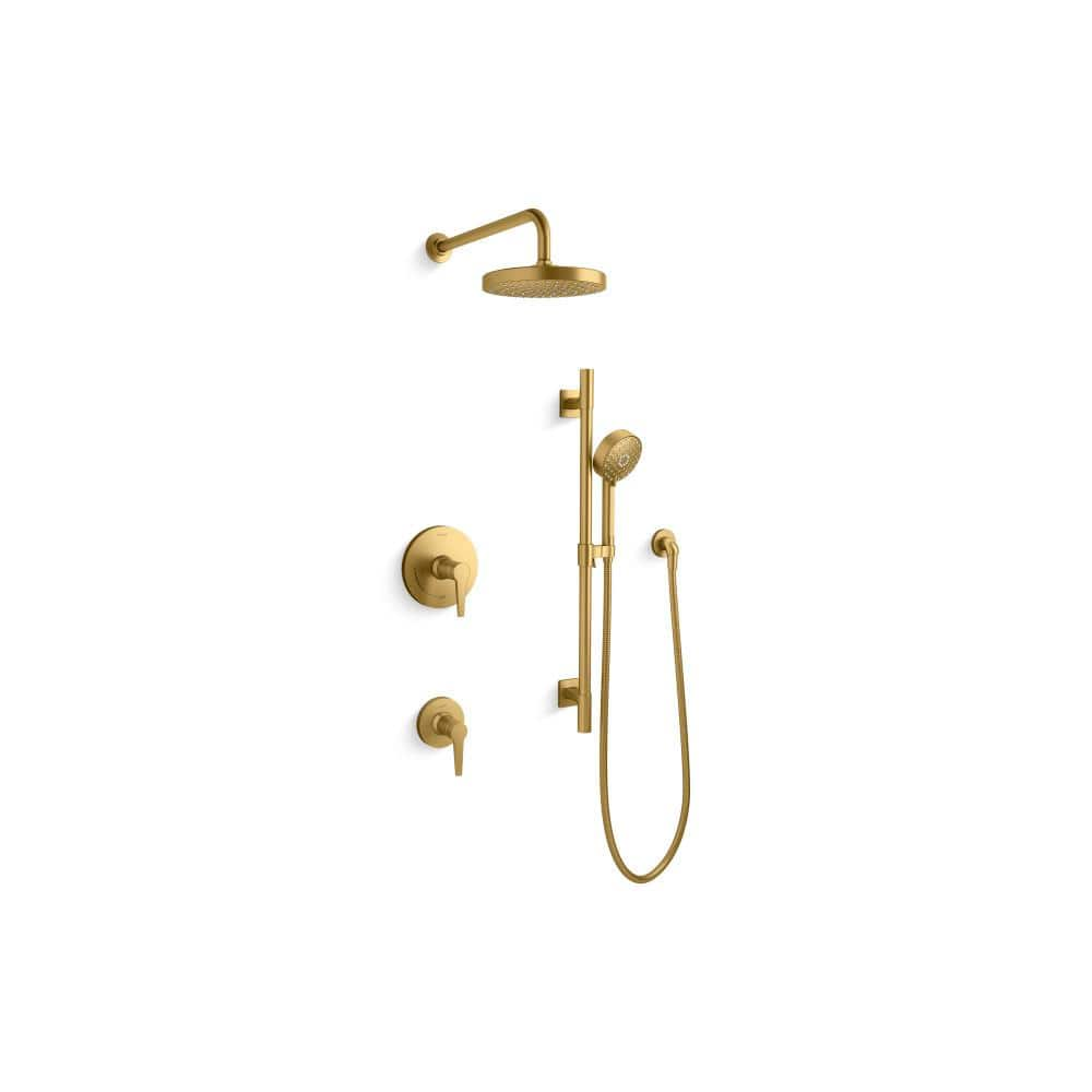 KOHLER Awaken Showering Kit 2.5 GPM in Vibrant Brushed Moderne Brass ...