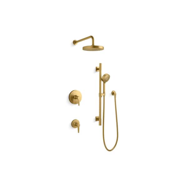 Awaken Showering Kit 2.5 GPM in Vibrant Brushed Moderne Brass