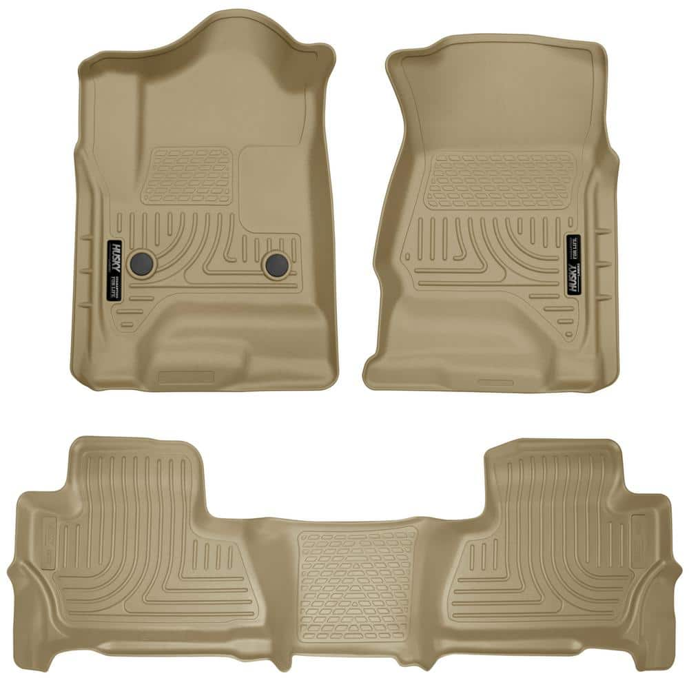 Husky Liners - 99203 Fits 2015-20 Chevrolet Tahoe  2015-20 GMC Yukon Weatherbeater Front & 2nd Seat Floor Mats Tan