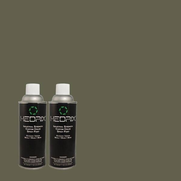 Hedrix 11 oz. Match of 3B57-6 Woodsman Green Gloss Custom Spray Paint (2-Pack)