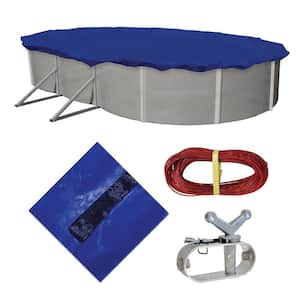 15-Year 15 ft. x 30 ft. Oval Royal Blue Above Ground Winter Pool Cover