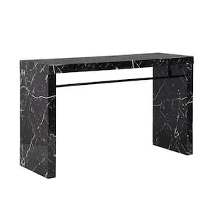 Vanetta 60 in. Rectangle Black Faux Marble Top Counter Height Dining Table Seats 4