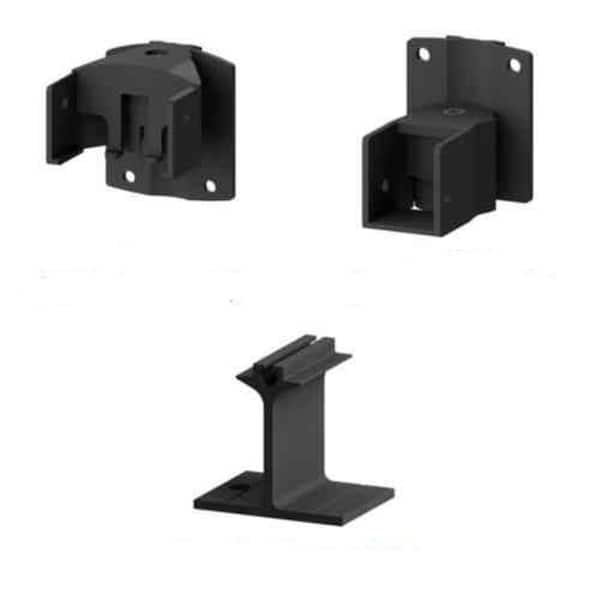 PEAK AquatinePLUS 2 in. 2.5 in. x 5 in. Black Aluminum Pool Fence Picket Angle Bracket Kit