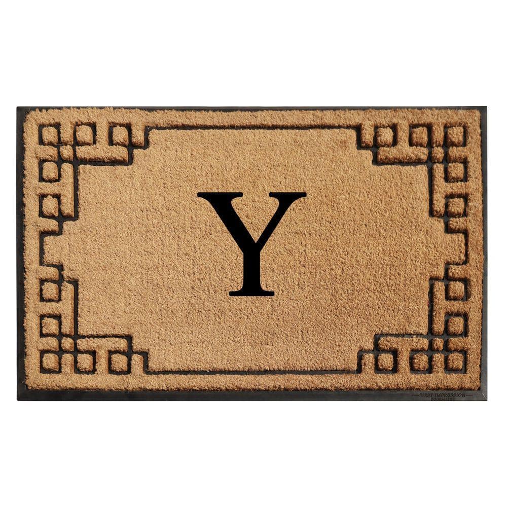 A1HC Natural Coir and Rubber Doormat, Black/Beige, 36 in. x 72 in ...