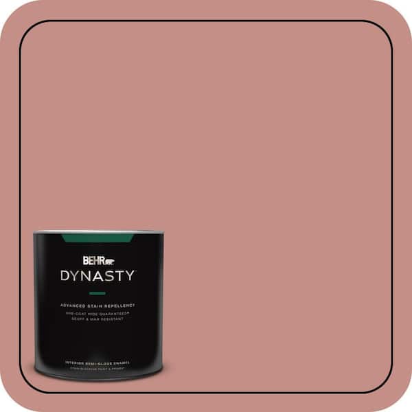 BEHR DYNASTY 1 qt. #S160-4 Portuguese Dawn One-Coat Hide Semi-Gloss Enamel Interior Stain-Blocking Paint and Primer