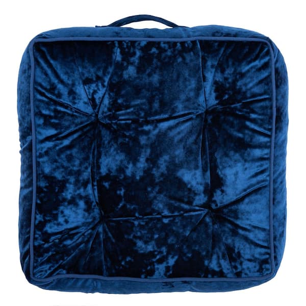 SAFAVIEH Primrose 18 in. x 18 in. Navy Polyfill Square Floor Pillow