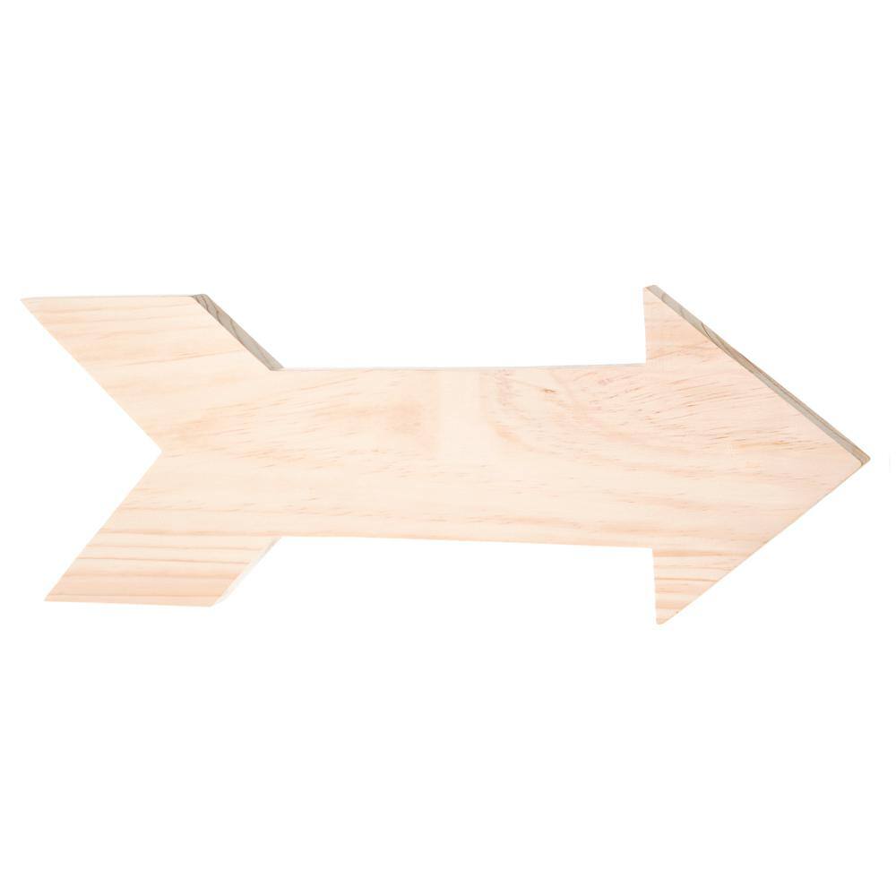Darice 19 in. W Wooden Arrow Shape in Unfinished Wood30048997 The