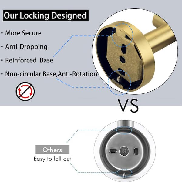 5-Piece Bath Hardware Set with 16 in. Towel Bar Towel Hook Toilet Paper Holder and Towel Ring in Brushed Gold